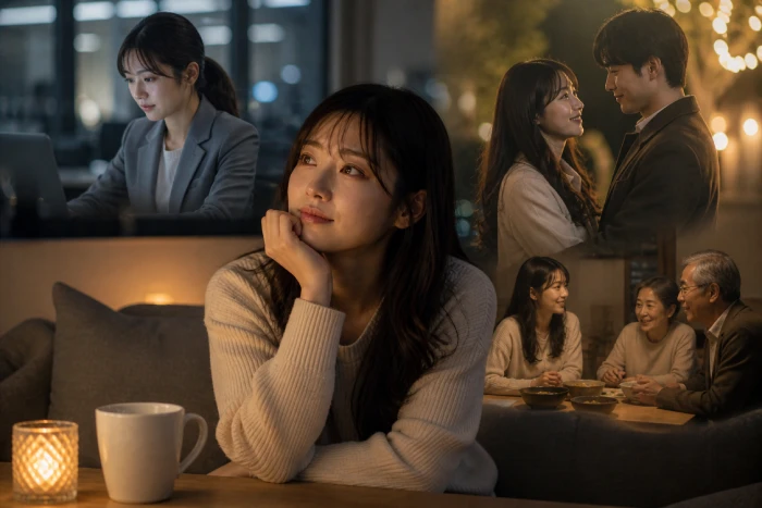 大人になって刺さった映画の理由｜仕事・恋愛・家族で感情が変わる女性のイメージ