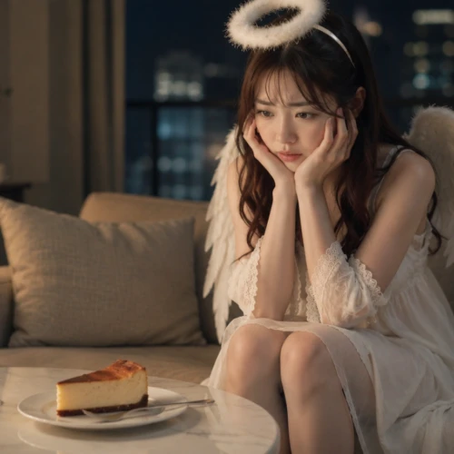 時間を無駄にした映画にショックを受ける天使の女性