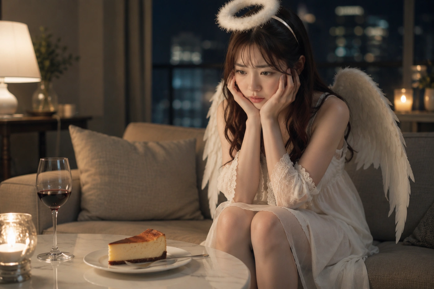 時間を無駄にした映画にショックを受ける天使の女性