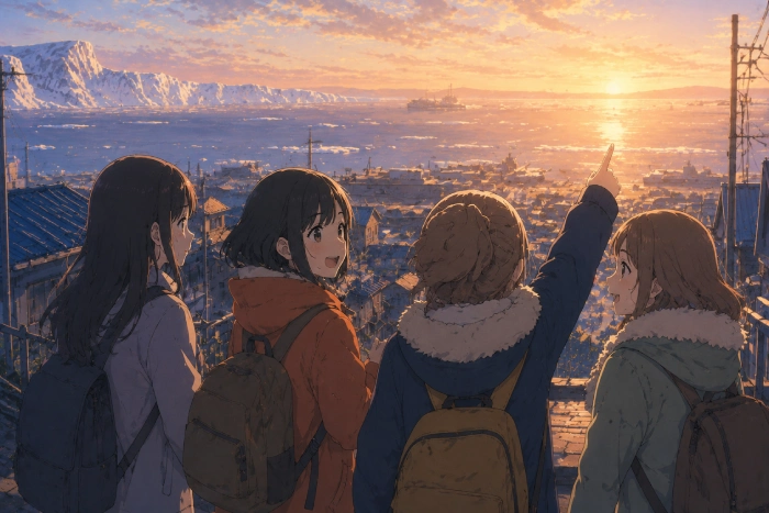 感情移入できるアニメの青春と日常の空気感を表現したアニメ風イラスト