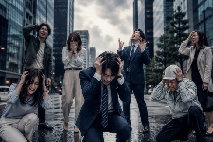 さまざまな立場の人たちが失敗や後悔を感じている様子